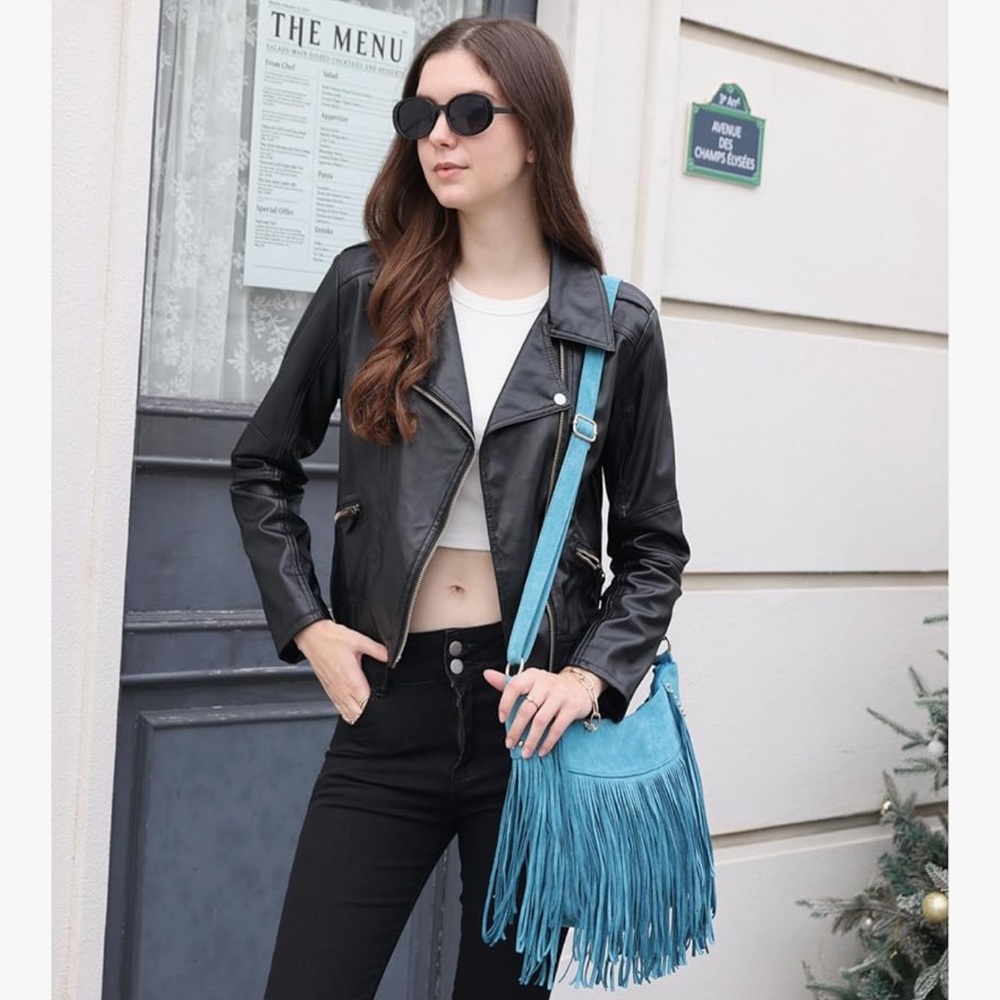 🆕 Fringe Hobo Bags for Women Vintage Suede Crossbody Bag - Picture 2 of 6
